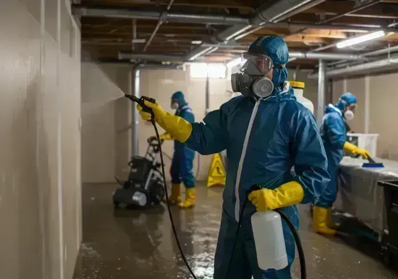 Basement Sanitization and Antimicrobial Treatment process in Dunkirk, IN