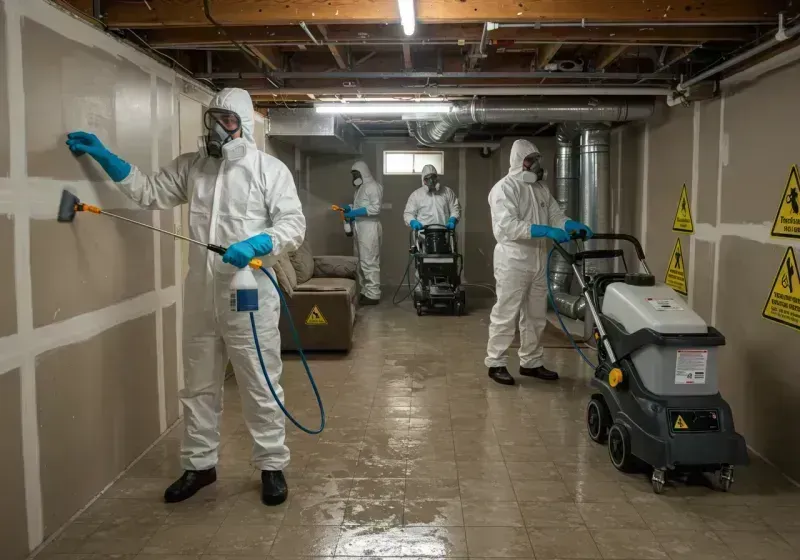 Basement Moisture Removal and Structural Drying process in Dunkirk, IN